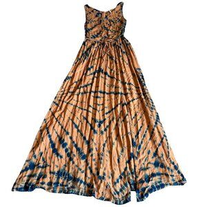 Young Fabulous & Broke YFB Tie Dye Maxi Dress Sleeveless Slit Belt Size Medium